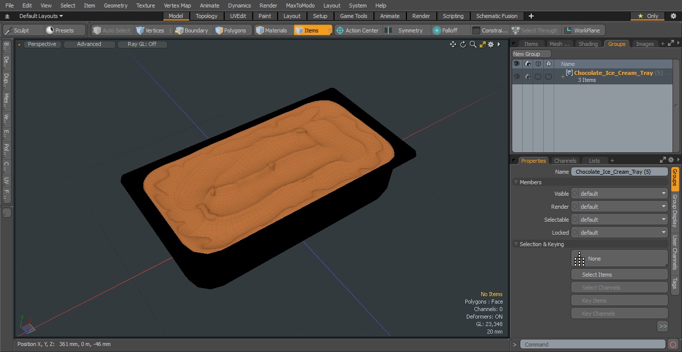 Chocolate Ice Cream Tray 3D model