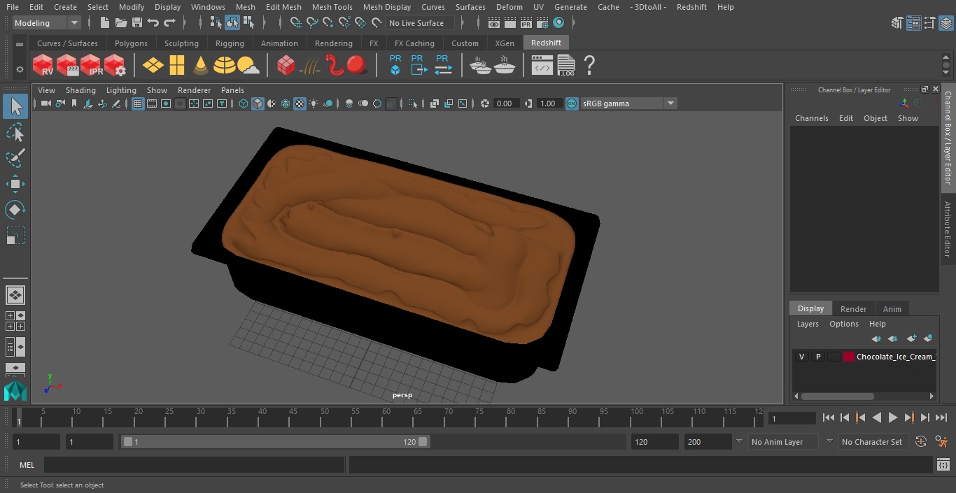 Chocolate Ice Cream Tray 3D model