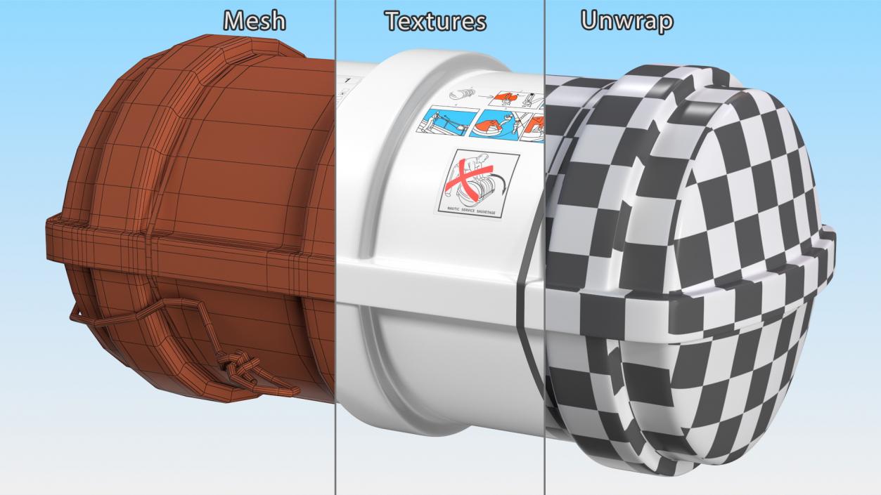 3D Inflatable Life Raft Capsule model