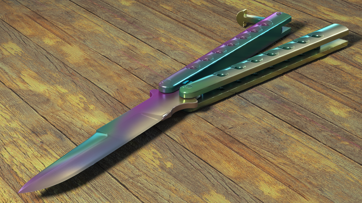 3D Butterfly Knife Rainbow Fade model