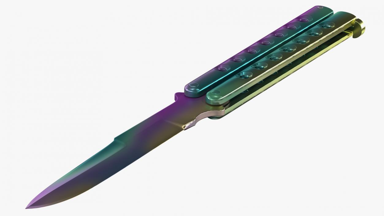 3D Butterfly Knife Rainbow Fade model