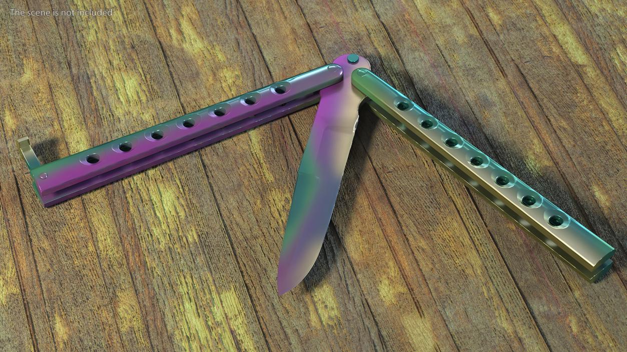 3D Butterfly Knife Rainbow Fade model