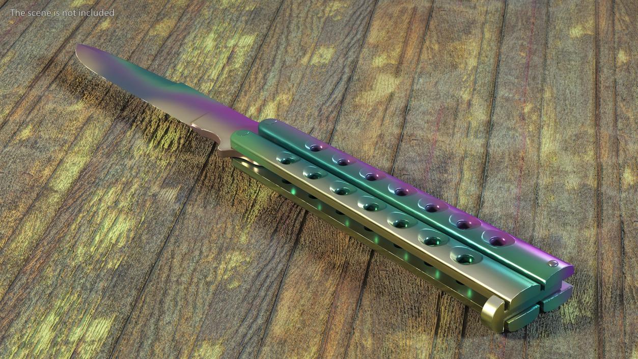 3D Butterfly Knife Rainbow Fade model