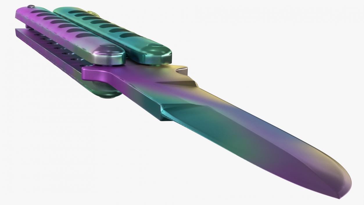 3D Butterfly Knife Rainbow Fade model