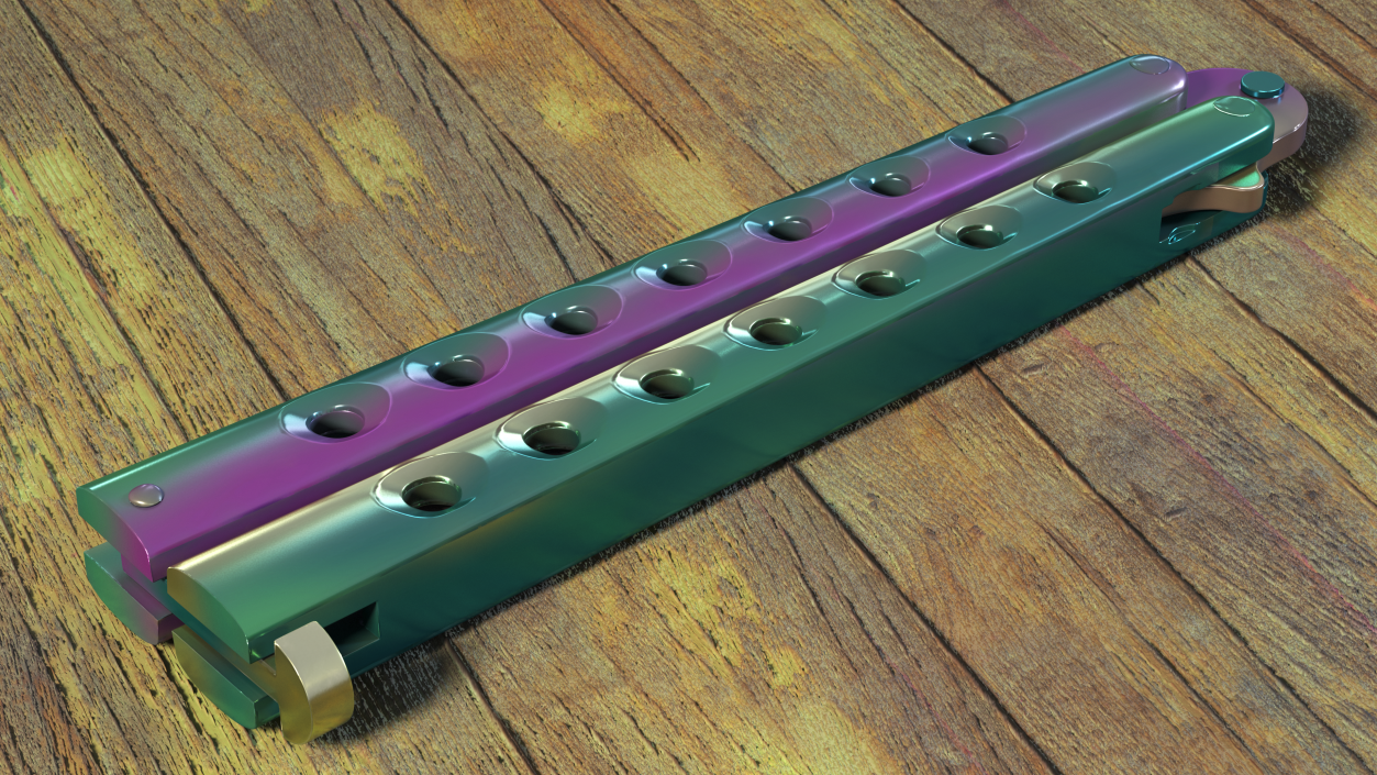 3D Butterfly Knife Rainbow Fade model