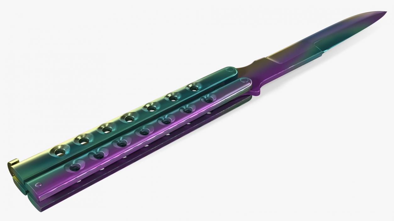 3D Butterfly Knife Rainbow Fade model