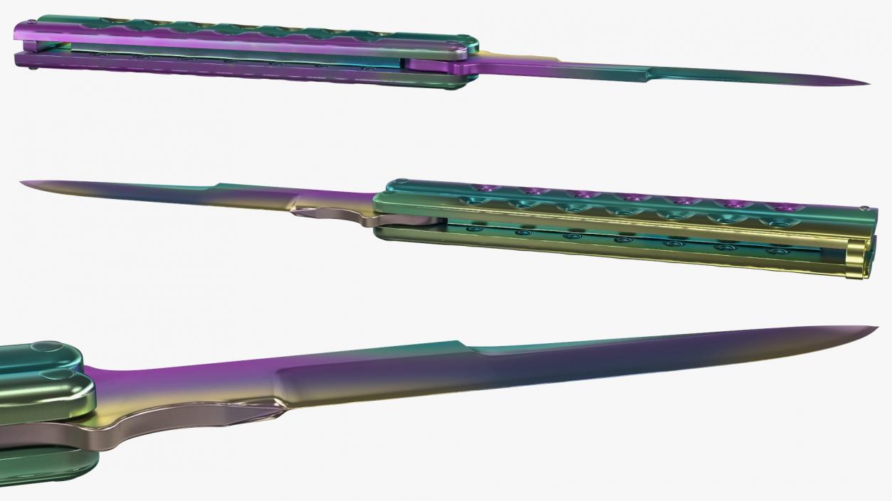 3D Butterfly Knife Rainbow Fade model