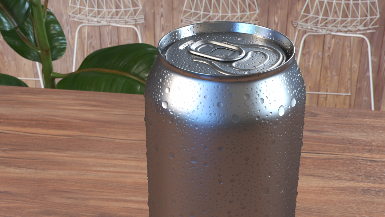 3D model Aluminum Can Water Drops 500ml