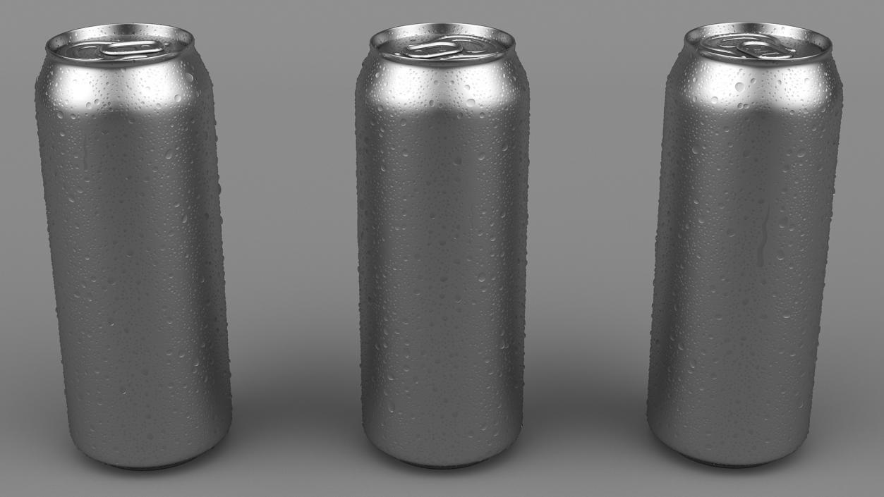 3D model Aluminum Can Water Drops 500ml