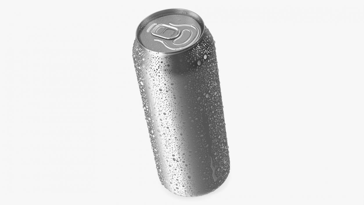 3D model Aluminum Can Water Drops 500ml