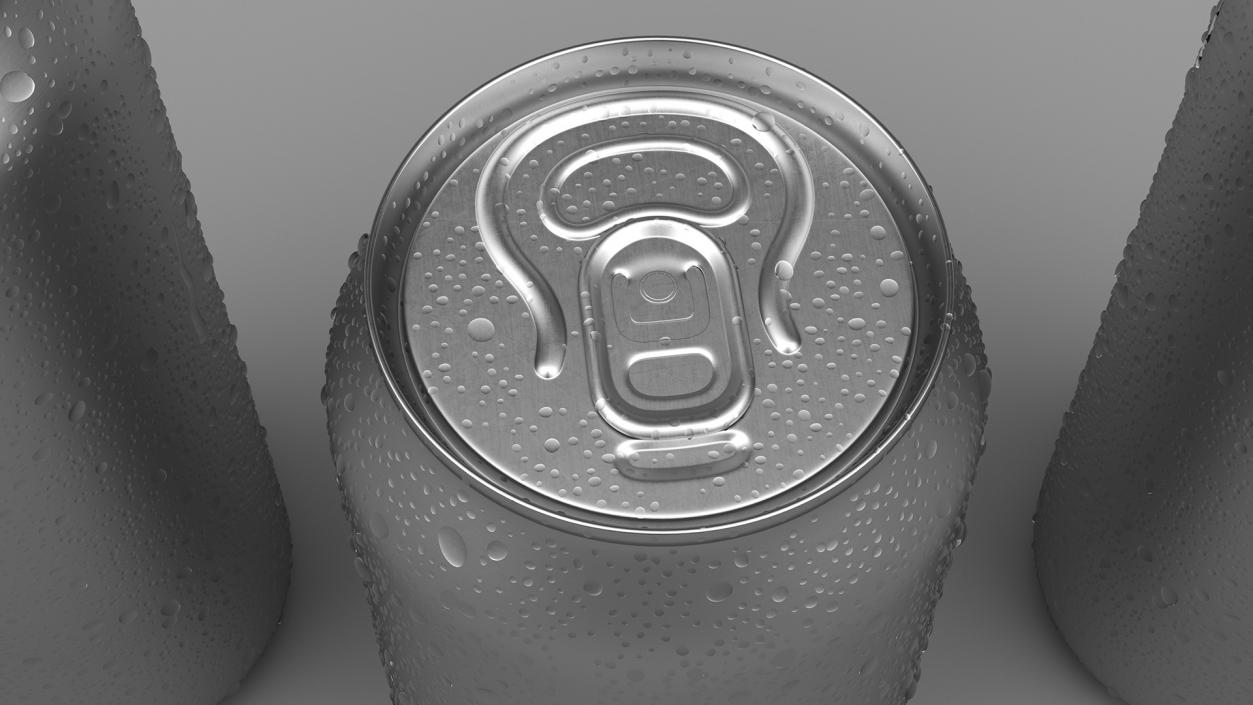 3D model Aluminum Can Water Drops 500ml