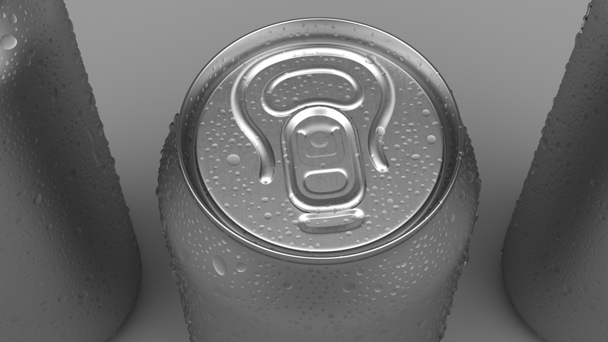 3D model Aluminum Can Water Drops 500ml