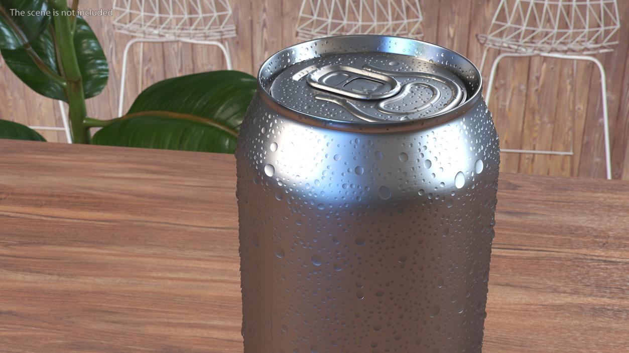 3D model Aluminum Can Water Drops 500ml