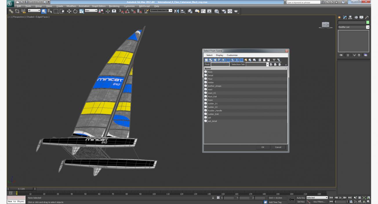 International A Class Catamaran Black 3D