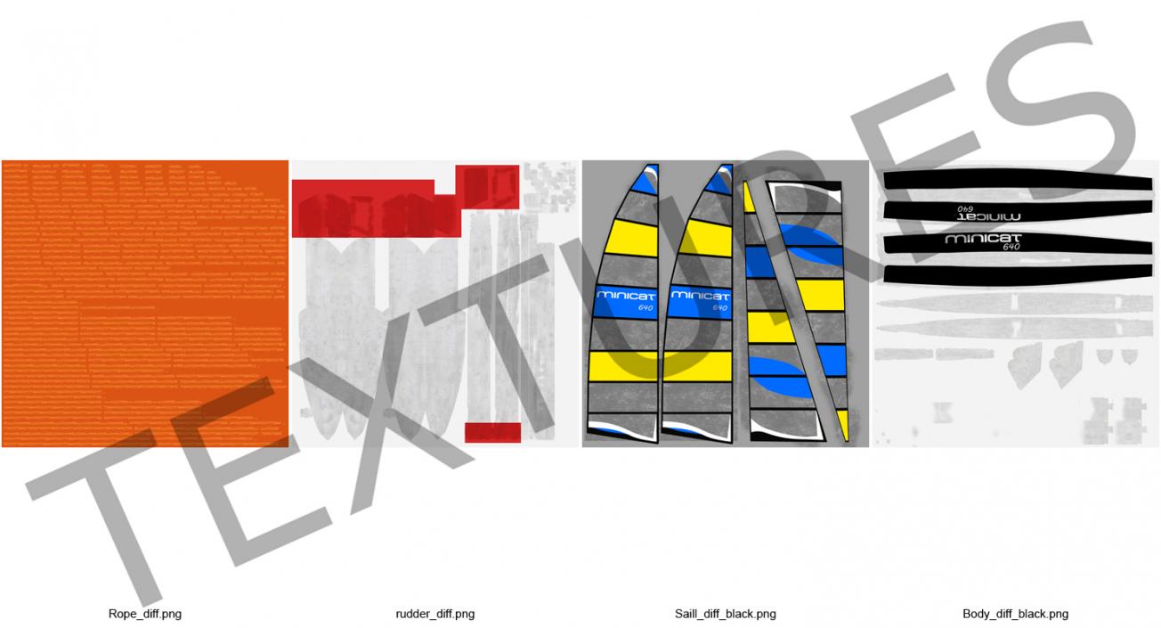 International A Class Catamaran Black 3D