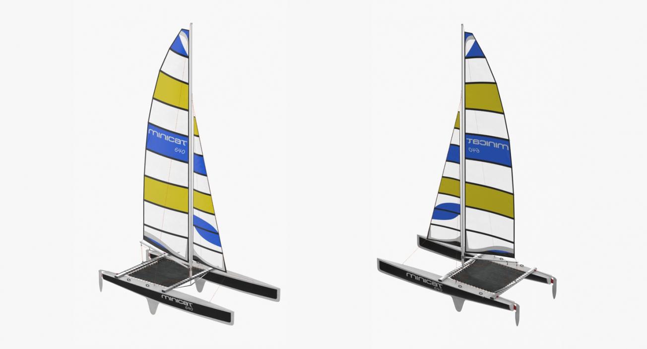 International A Class Catamaran Black 3D