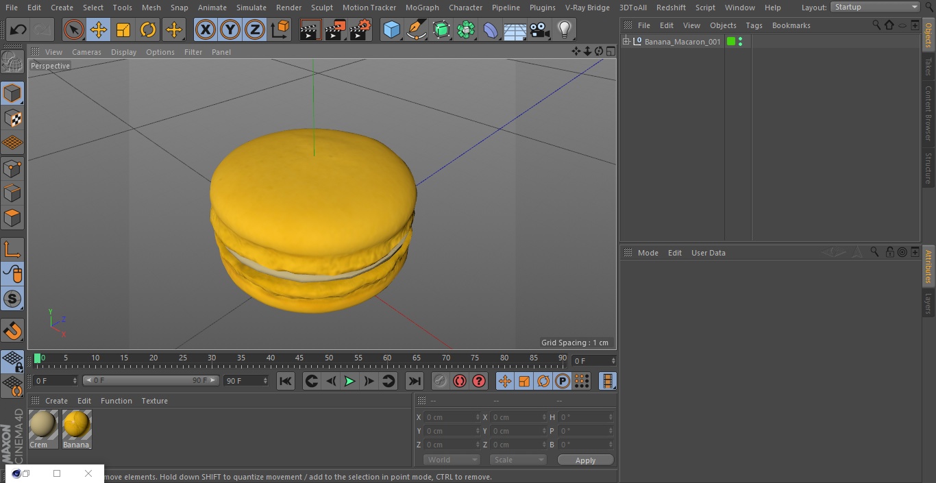 Banana Macaron 3D model