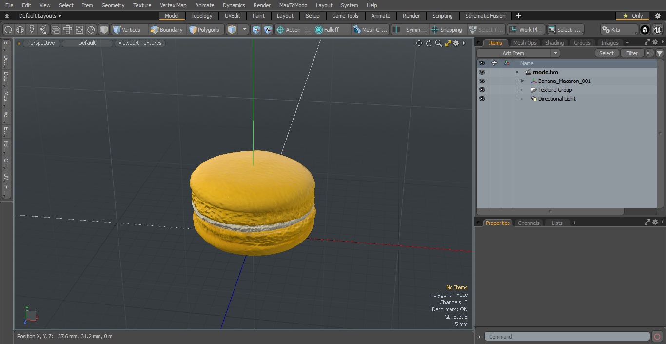 Banana Macaron 3D model