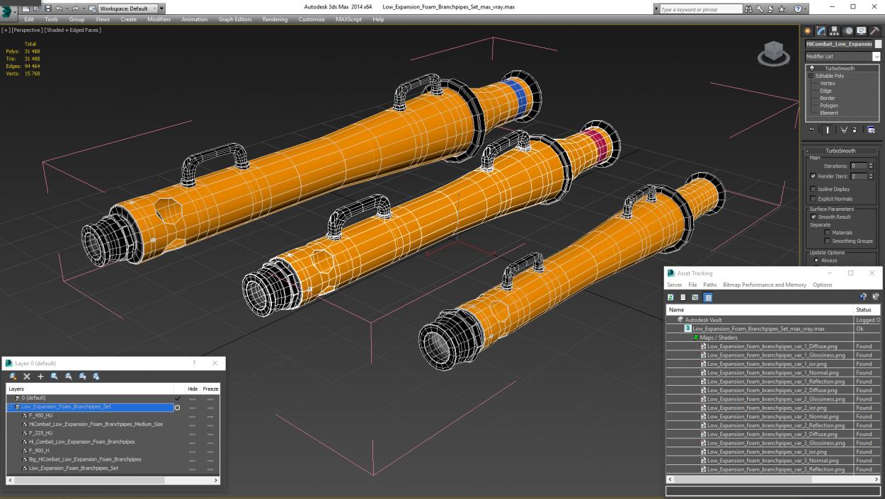 Low Expansion Foam Branchpipes Set 3D model