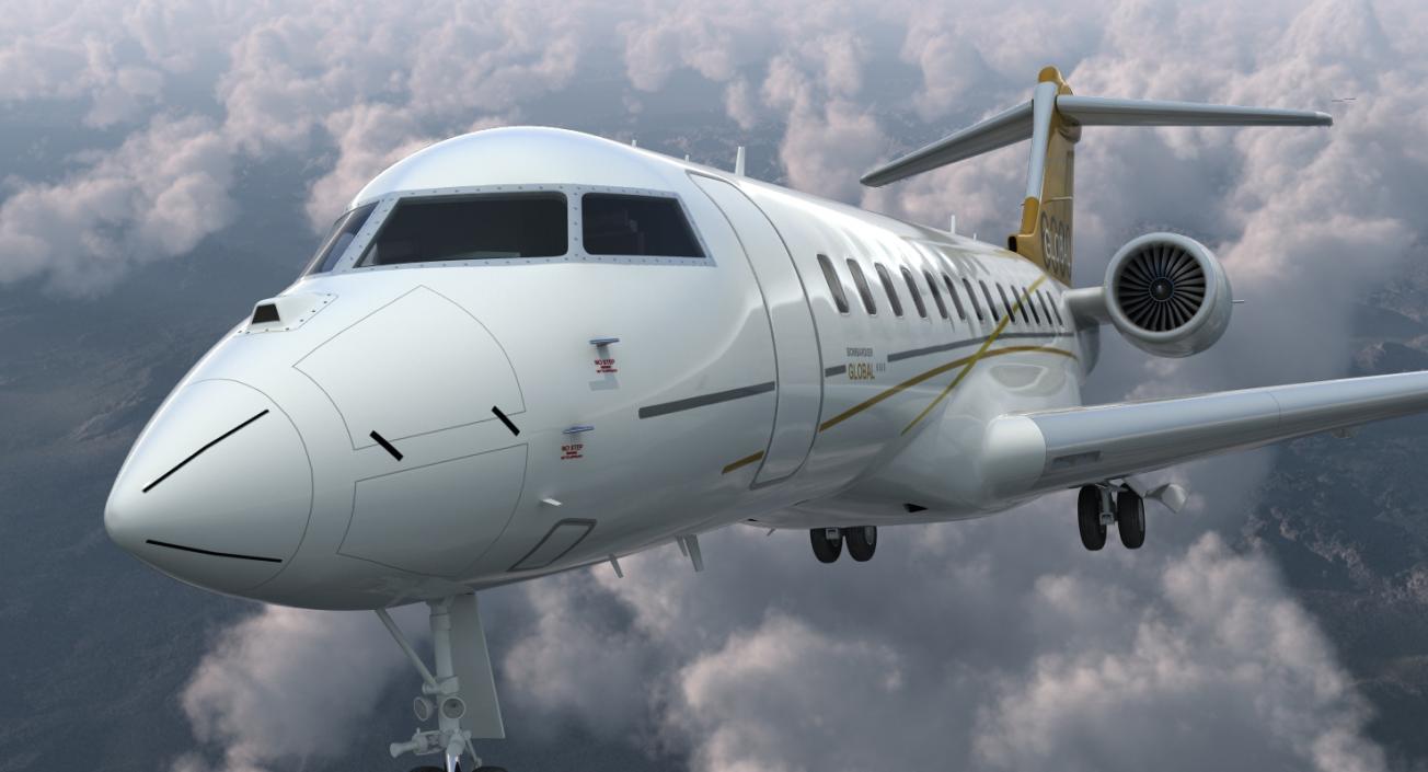 Bombardier Global 6000 Rigged 3D model