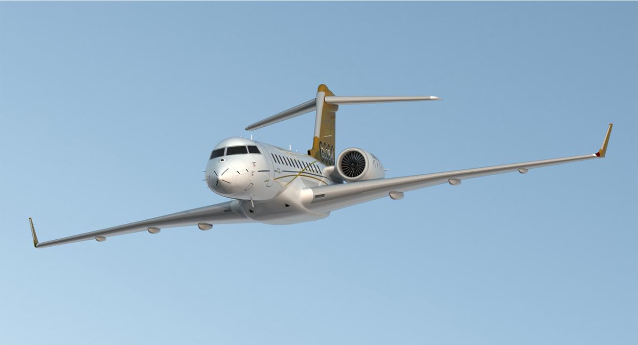 Bombardier Global 6000 Rigged 3D model