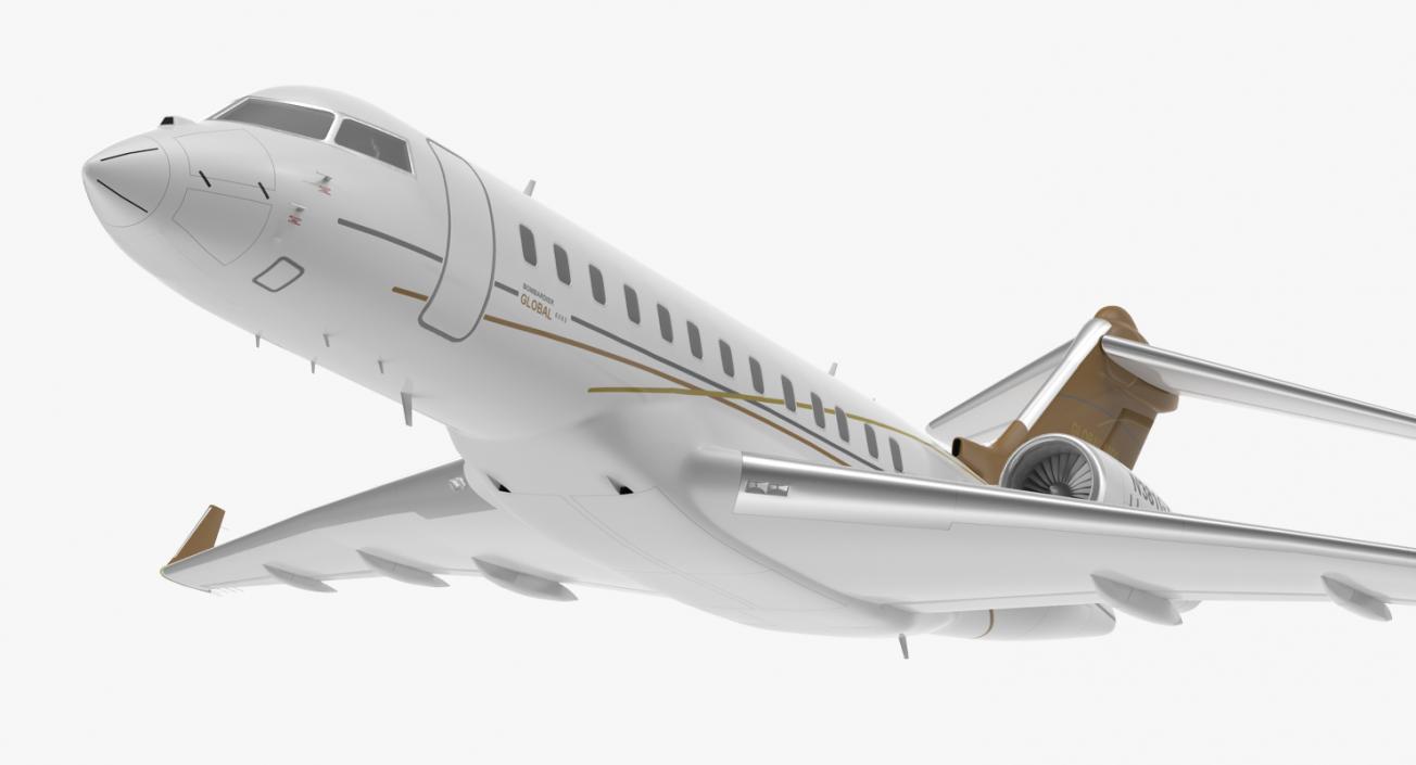 Bombardier Global 6000 Rigged 3D model