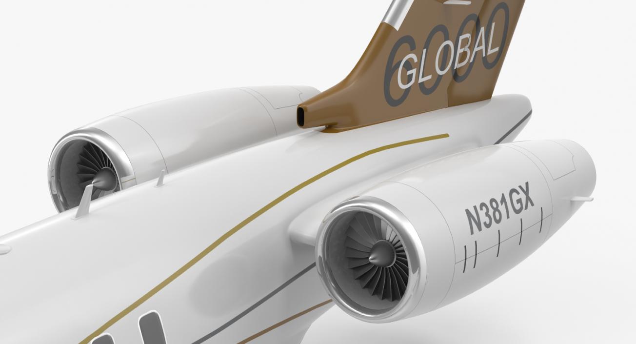 Bombardier Global 6000 Rigged 3D model