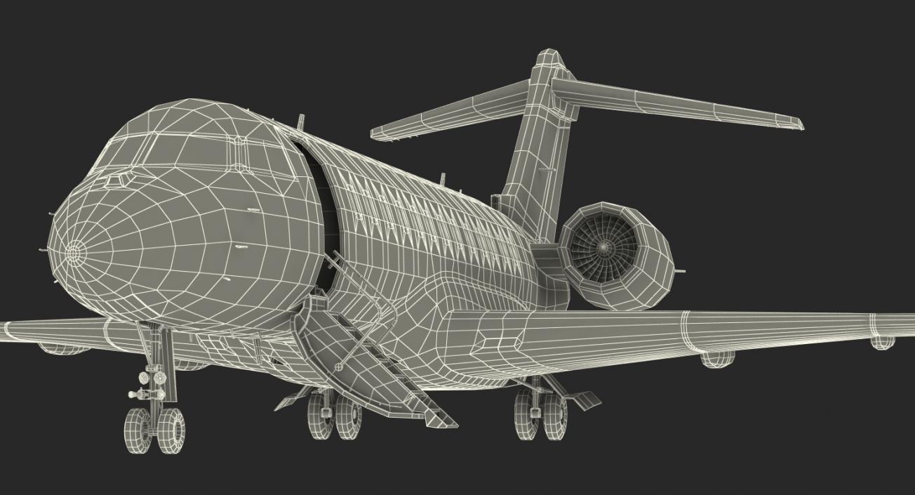 Bombardier Global 6000 Rigged 3D model