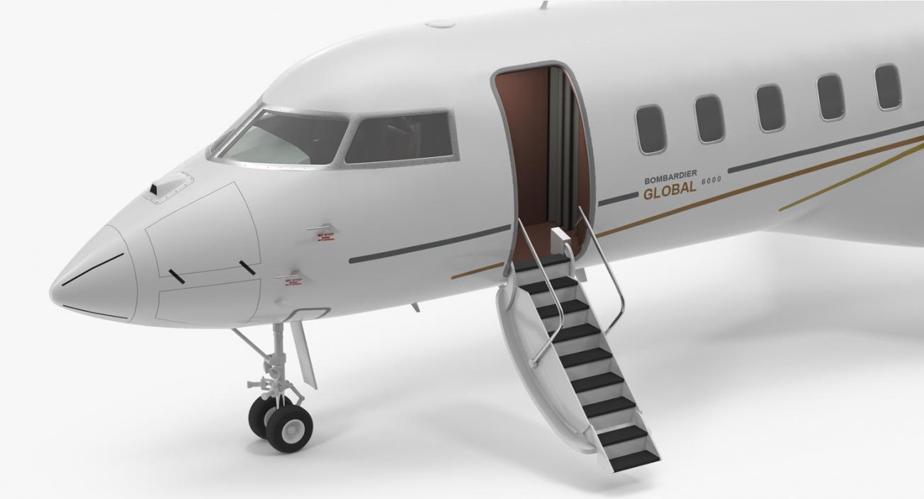 Bombardier Global 6000 Rigged 3D model