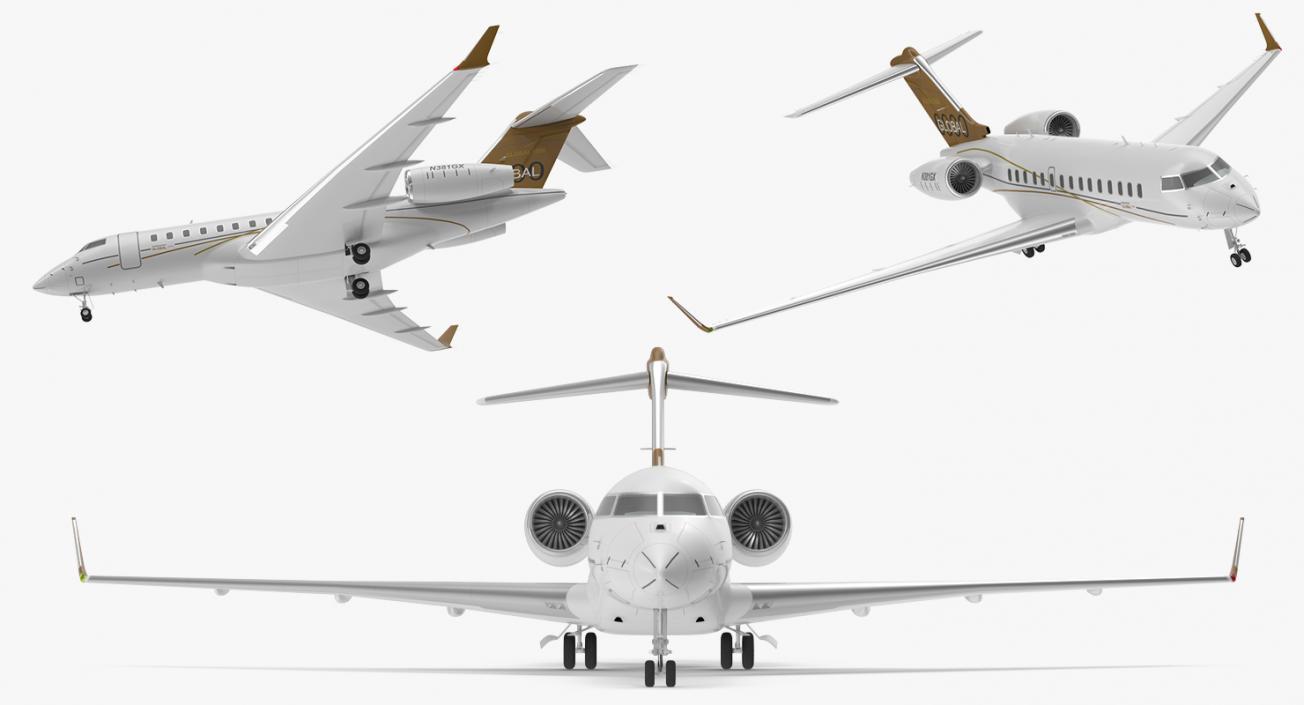 Bombardier Global 6000 Rigged 3D model