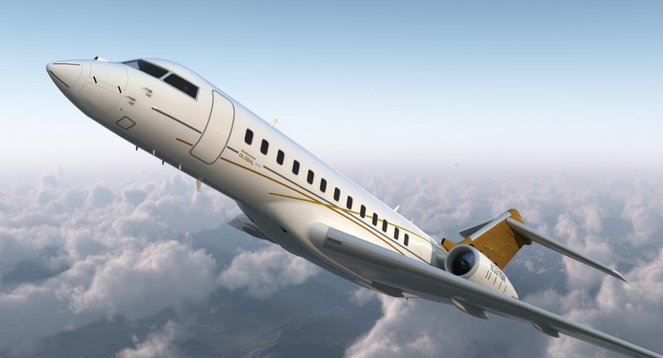 Bombardier Global 6000 Rigged 3D model