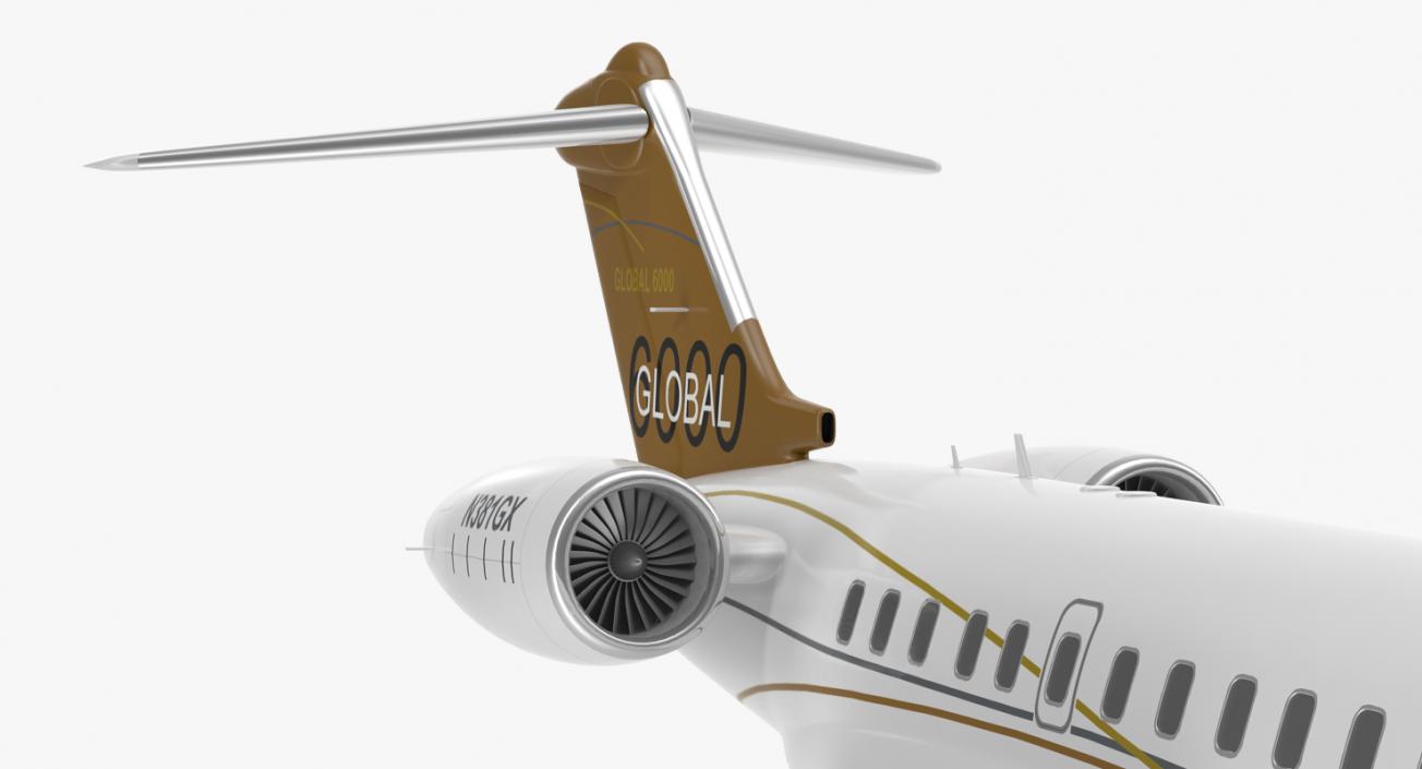 Bombardier Global 6000 Rigged 3D model