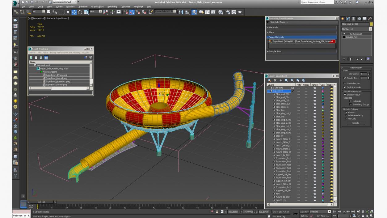 3D Water Slide Funnel model