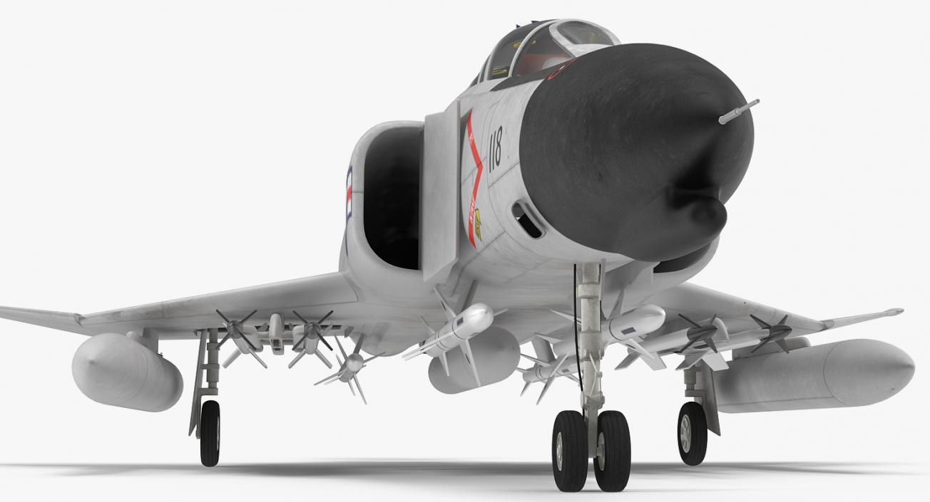 F-4 Phantom II US Navy Rigged 3D model