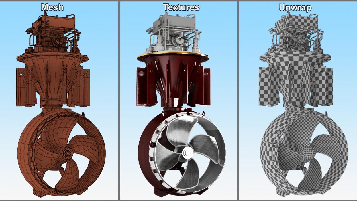 3D Ship Rudder Propeller 2 model