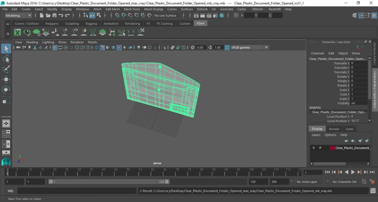 Clear Plastic Document Folder Open 3D model