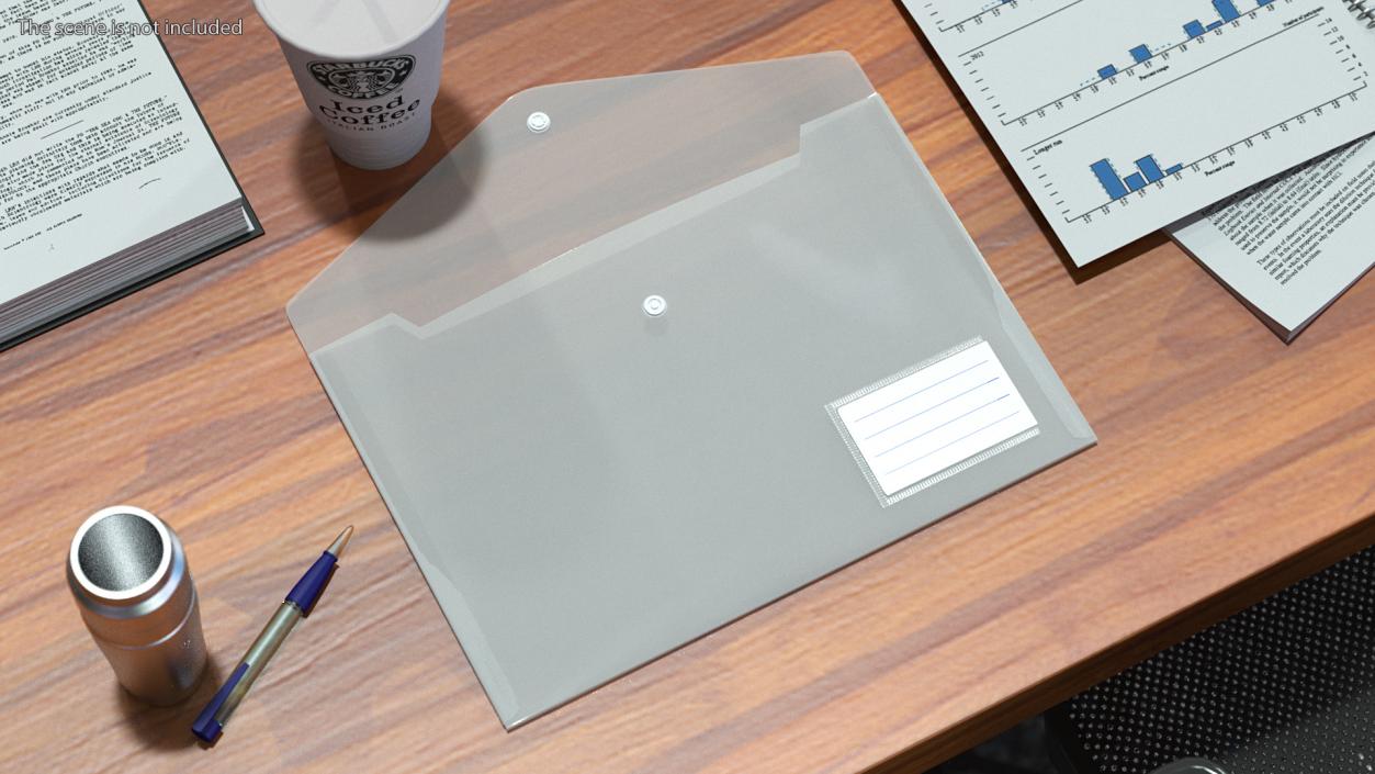 Clear Plastic Document Folder Open 3D model