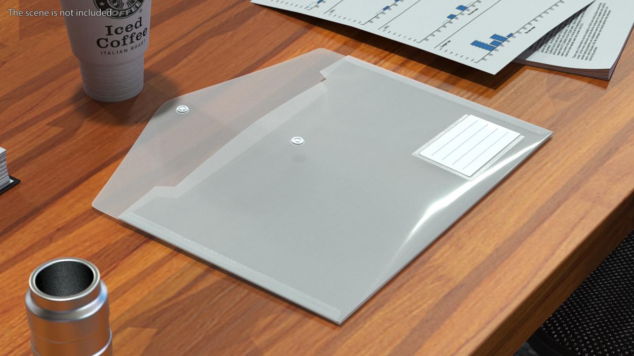 Clear Plastic Document Folder Open 3D model