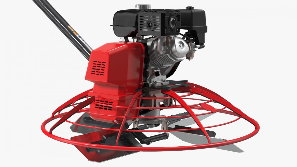 3D Concrete Power Trowel Machine Red model