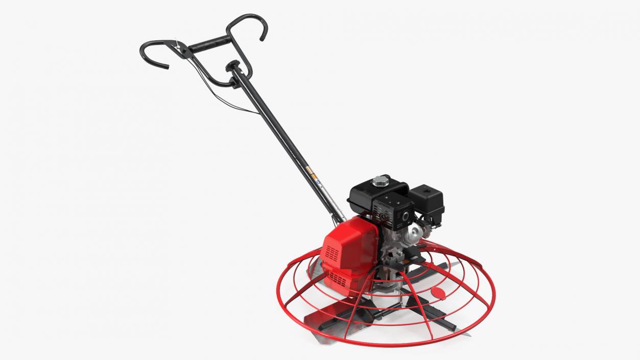 3D Concrete Power Trowel Machine Red model