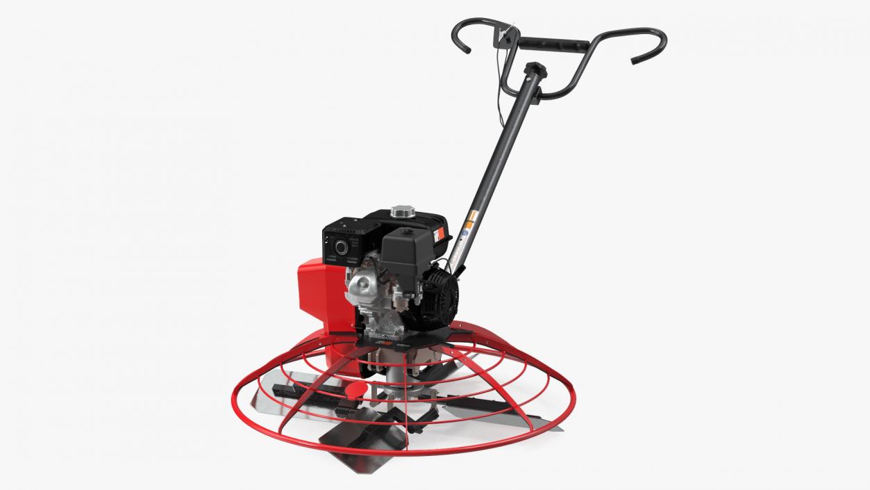 3D Concrete Power Trowel Machine Red model