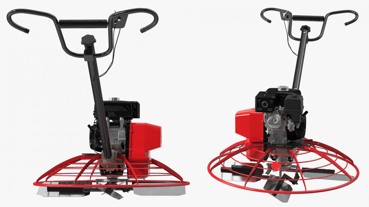 3D Concrete Power Trowel Machine Red model