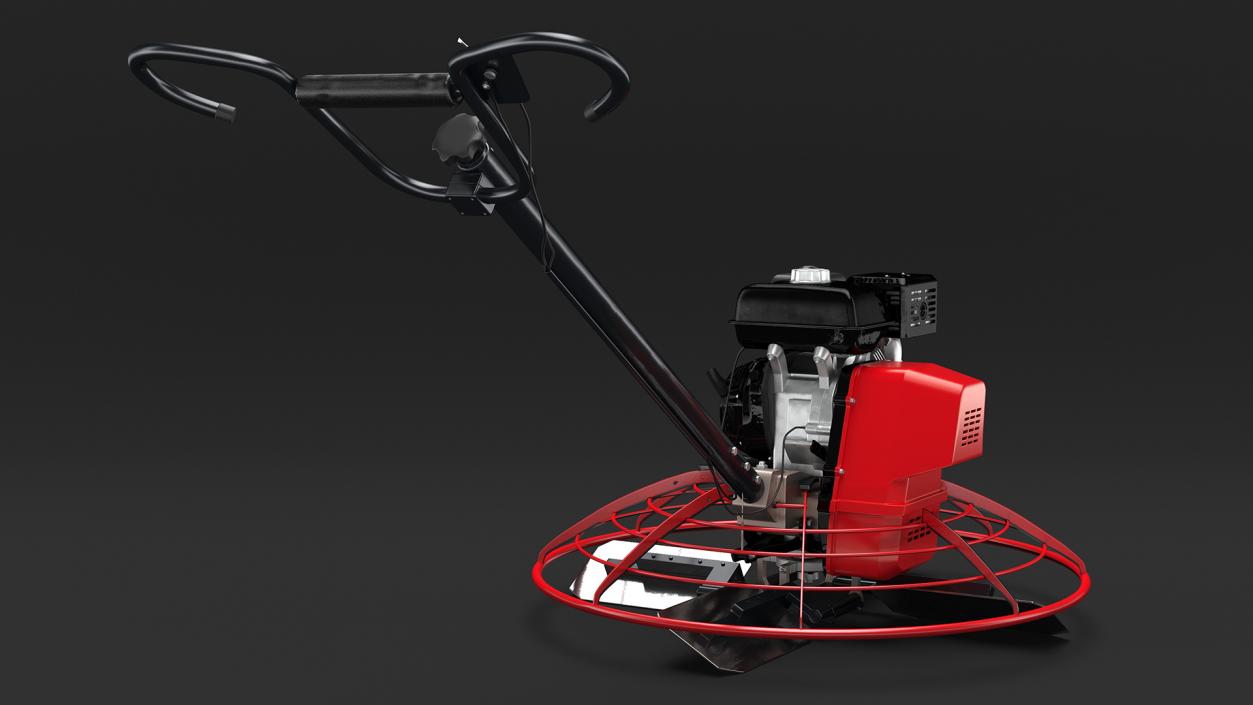 3D Concrete Power Trowel Machine Red model