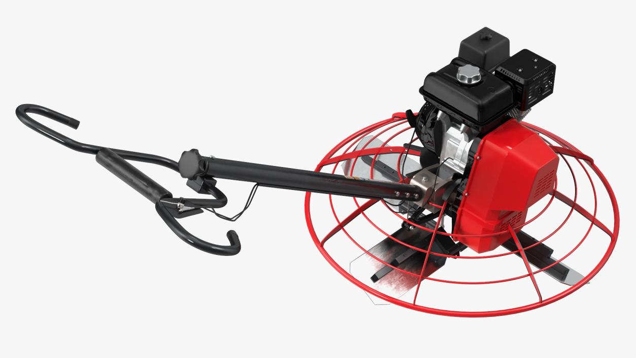 3D Concrete Power Trowel Machine Red model