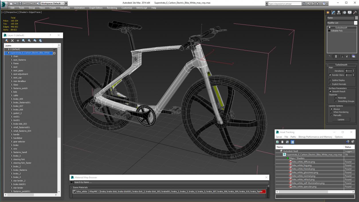 3D model Superstrata E Carbon Electric Bike White