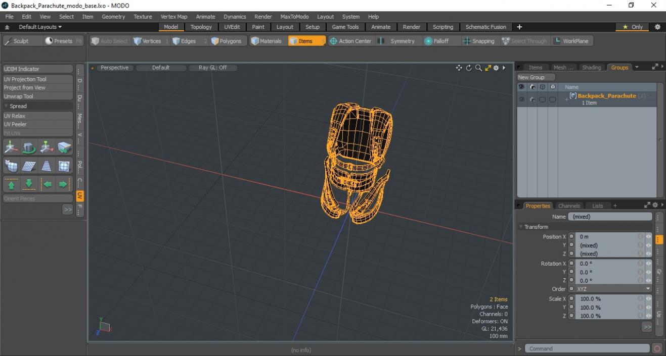 3D Backpack Parachute model