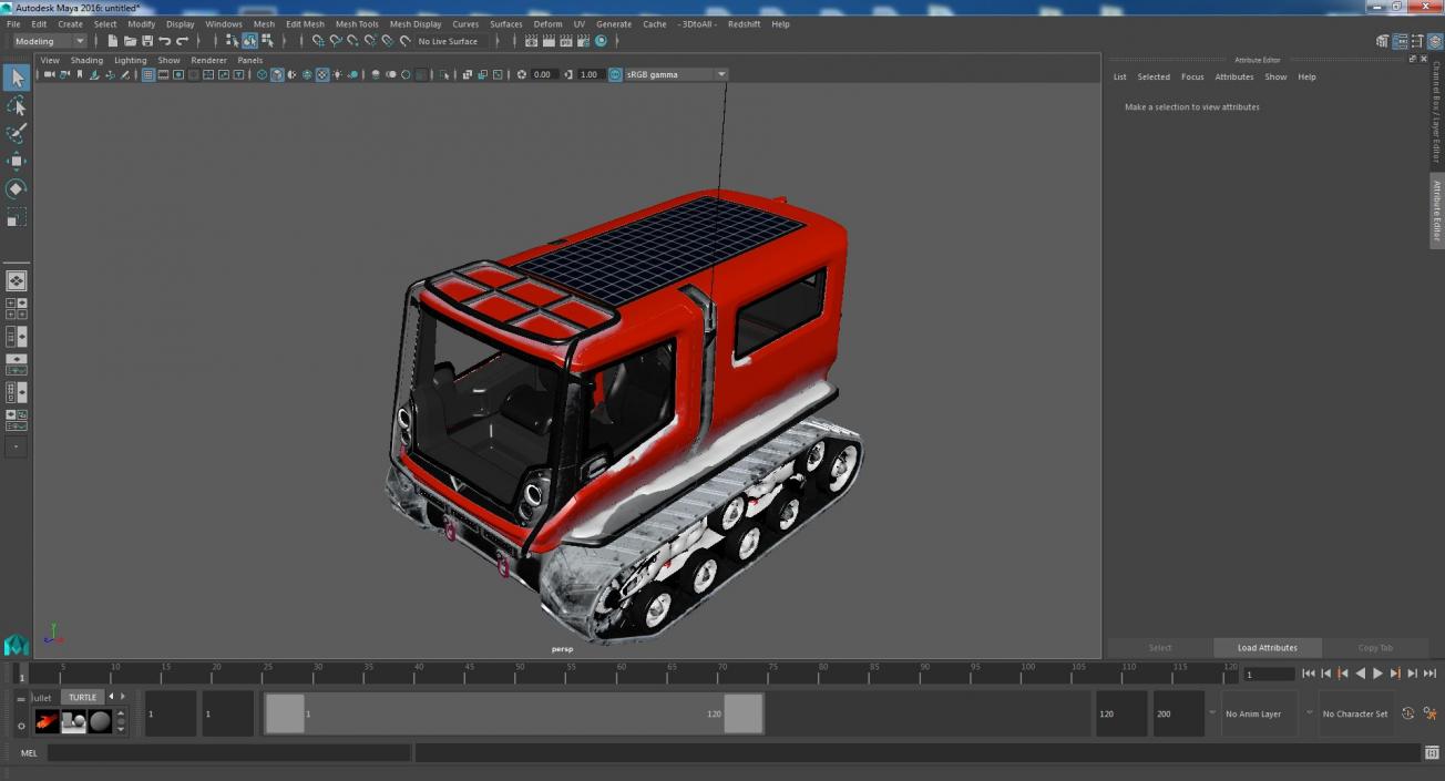 3D model Snowbound Arctica Vehicle Red Simple Interior