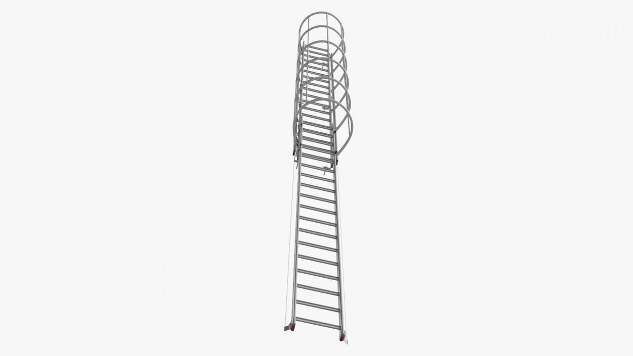 3D Fire Escape Dropdown Ladder Rigged for Maya model