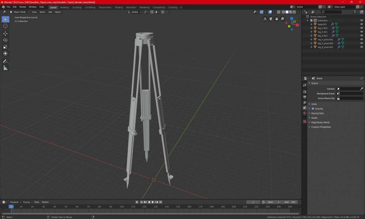 3D model Geodetic Tripod