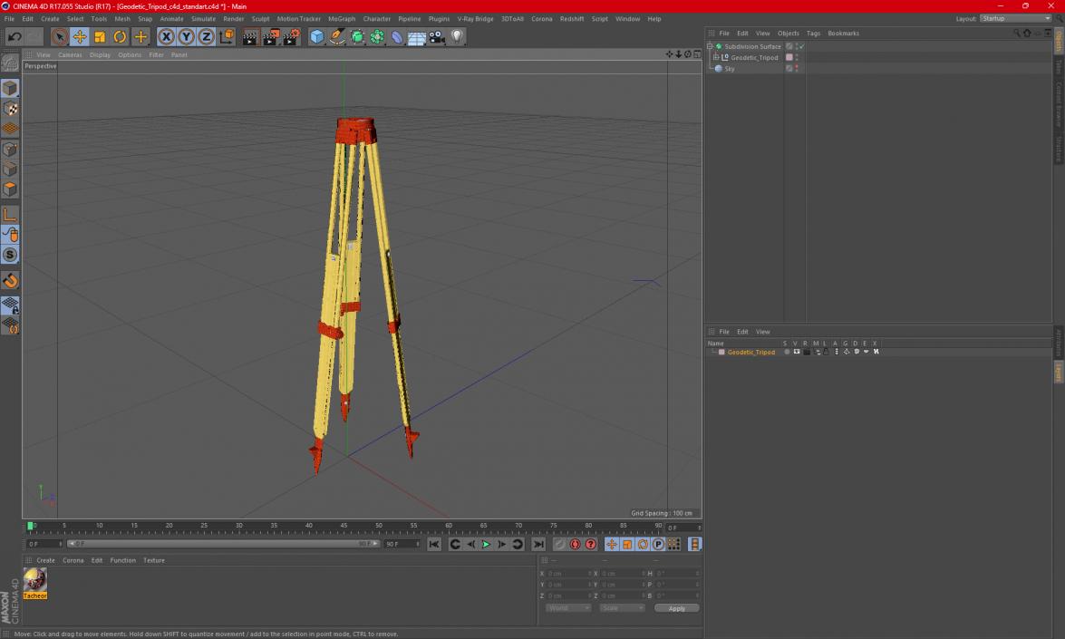 3D model Geodetic Tripod